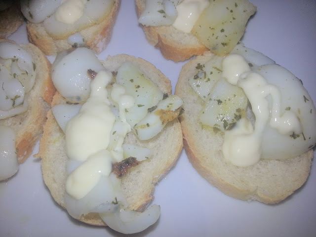 Canape de sepia a la plancha con alioli - Receta Fácil Paso a Paso