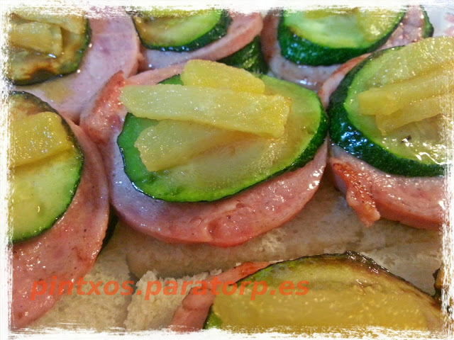 Canapés de mortadela y calabacín a la plancha - Receta Fácil Paso a Paso