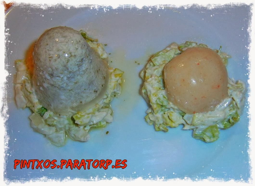 Gelatinas de gambas al ajillo y de gulas - Receta Fácil Paso a Paso