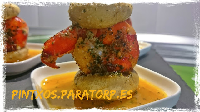 Hamburguesa de champiñones con carabineros - Receta Fácil Paso a Paso