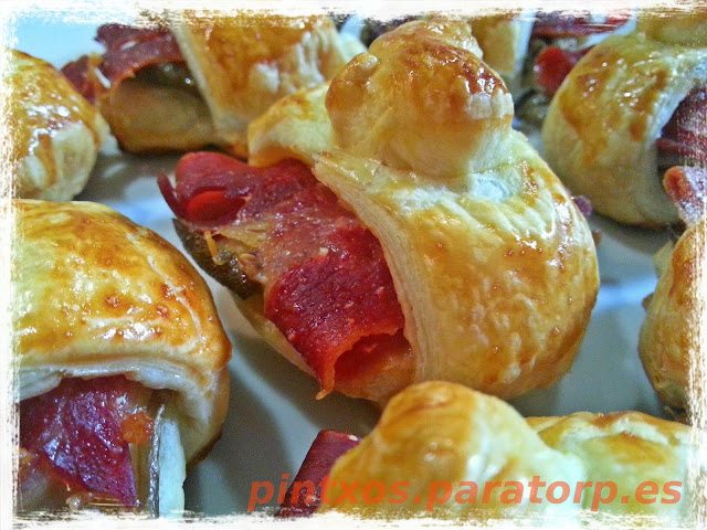 Pintxo de hojaldres de setas e ibérico - Receta Fácil Paso a Paso