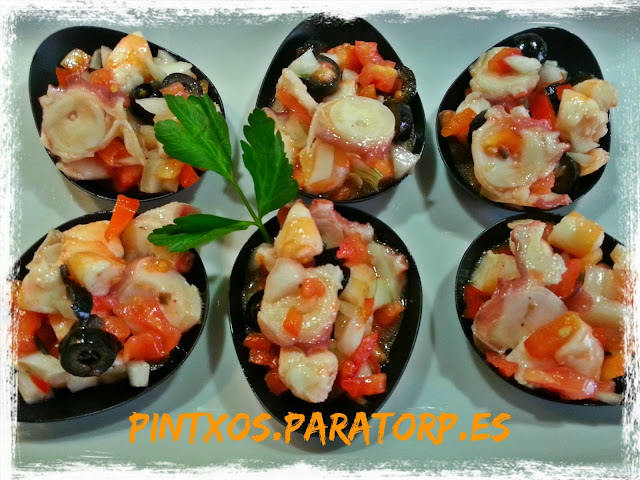 Pintxo de pipirrana de marisco