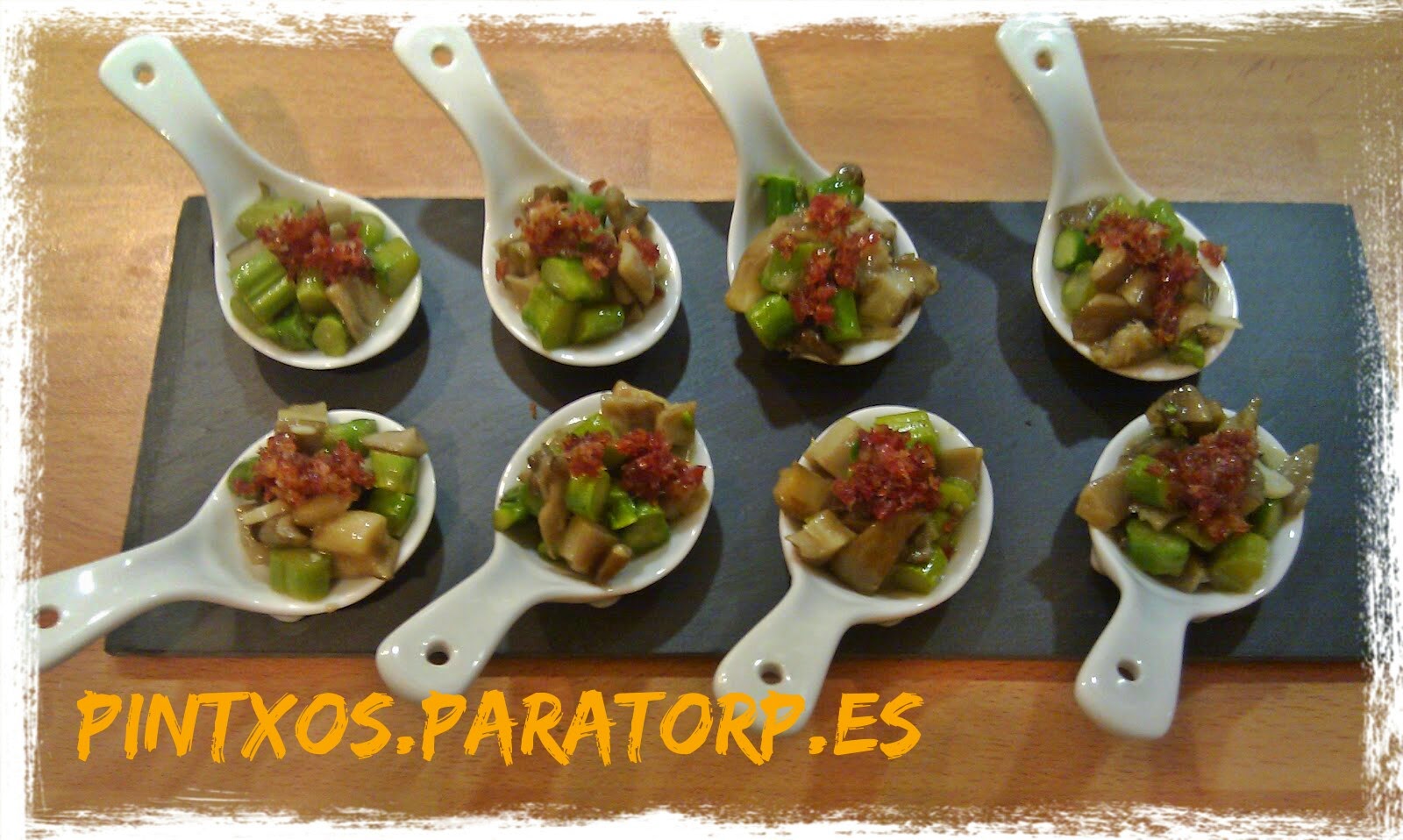 Pintxo de setas y espárragos con ibérico - Receta Fácil Paso a Paso