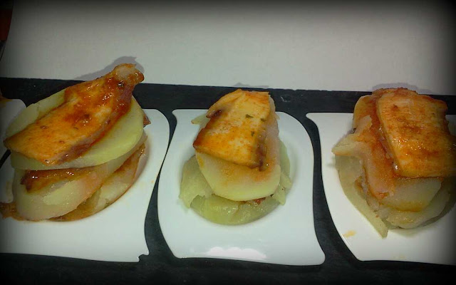 Tapa de milhojas de pulpo a la gallega - Receta Fácil Paso a Paso