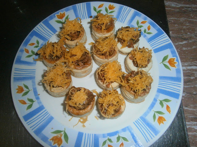Volovan de picadillo de champiñon e iberico